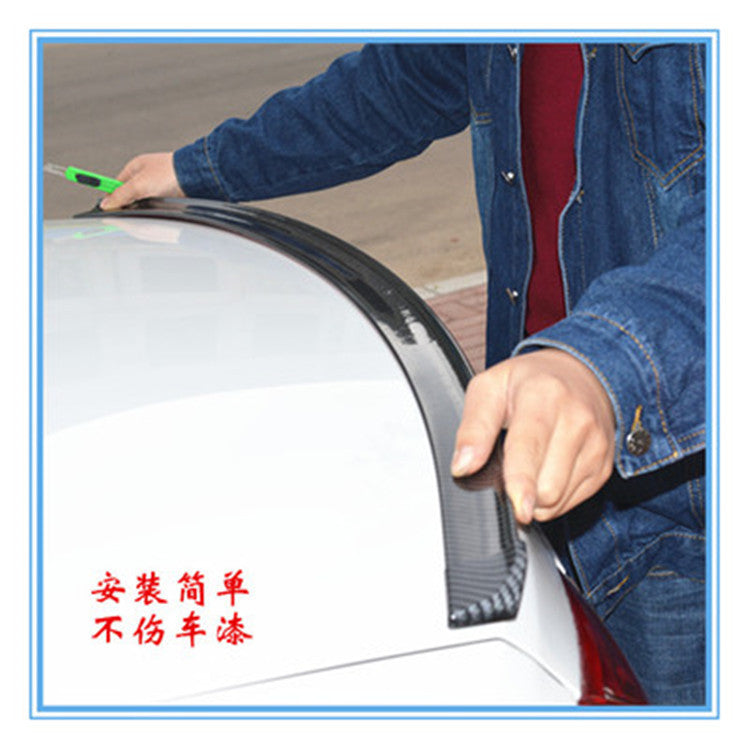 Car Rear Rubber Wing Carbonfiber Pattern, Sedan Digi Rubber, Car Small Rear Wing, Modified Universal Digi Rubber Spoiler Wing