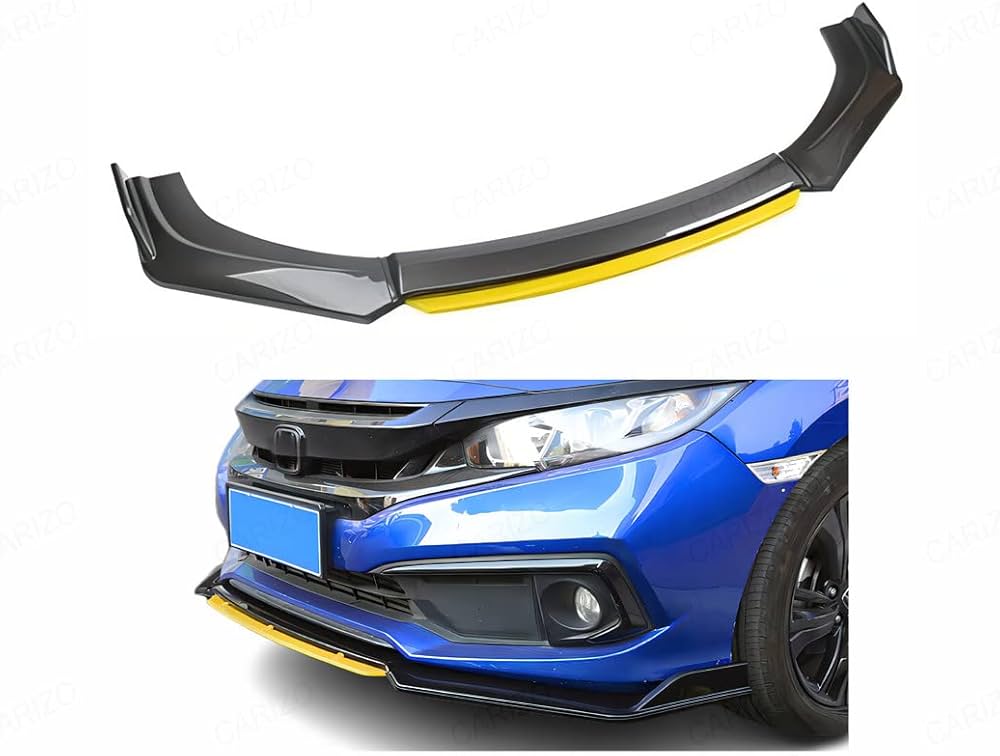 Front cannard spliter Front Lip  Modification Parts Sedan Hatchback Carbon Fiber Pattern Four-segment Front Universal Shovel
