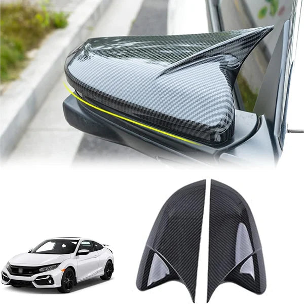 Civic 2016-21 (10th Generation) Side Mirror Cover Carbon Fiber Batman Style