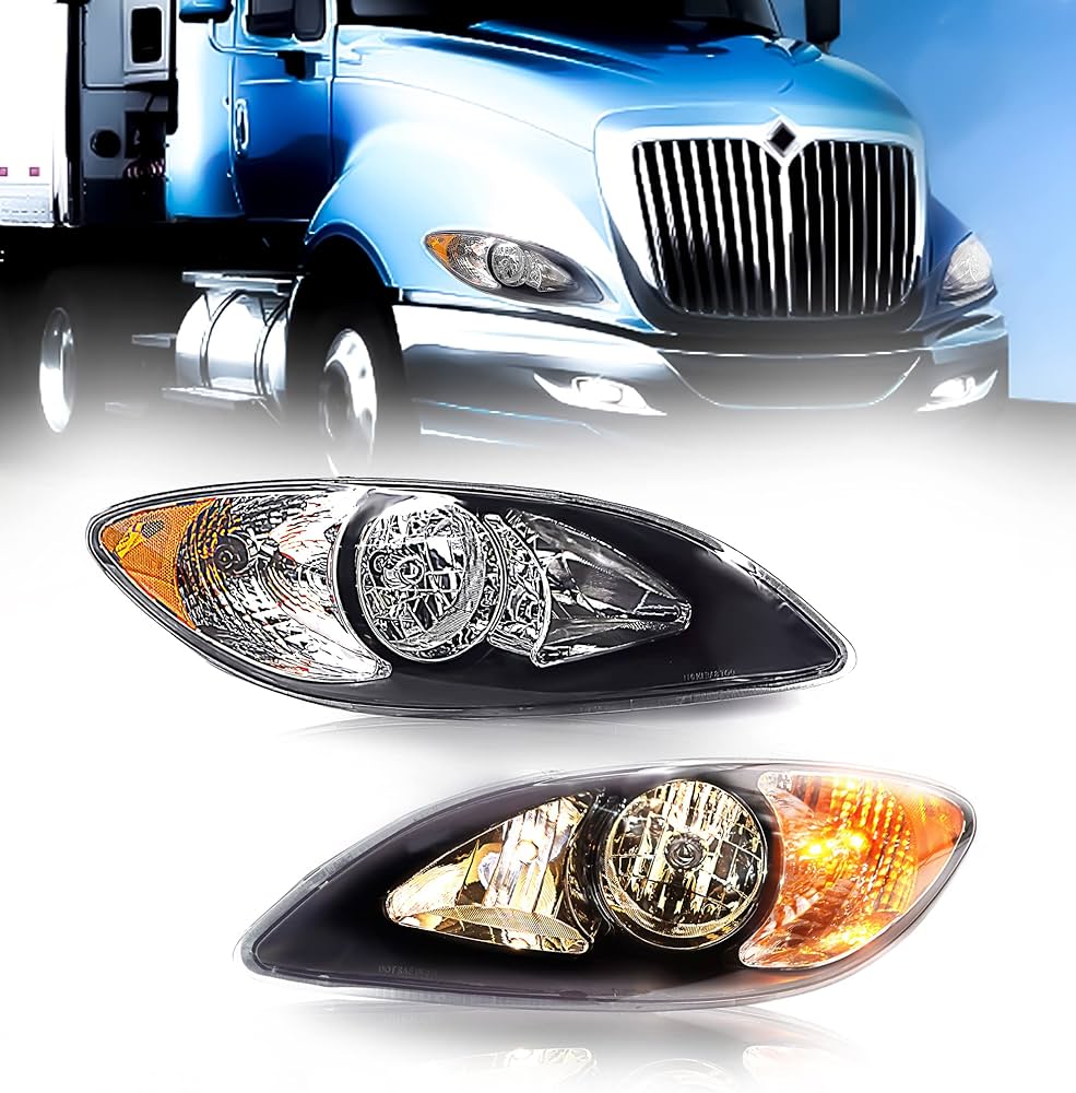 Torque Headlight Assembly Pair for 2008-2016 International Prostar – DOT/SAE Approved, All Bulbs Included (Driver & Passenger Side)