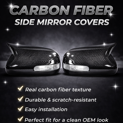 Toyota Corolla (2009-2014) Carbon Fiber Horn-Shaped Mirror Covers – Aggressive M-Style Rearview Mirror Modification