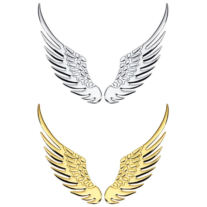 Car Sedan Personalized Modified Car Stickers 3D Three-dimensional Metal Angel Wings Car Stickers Eagle Wings Car Logo Decoration Stickers
