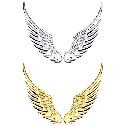 Car Sedan Personalized Modified Car Stickers 3D Three-dimensional Metal Angel Wings Car Stickers Eagle Wings Car Logo Decoration Stickers