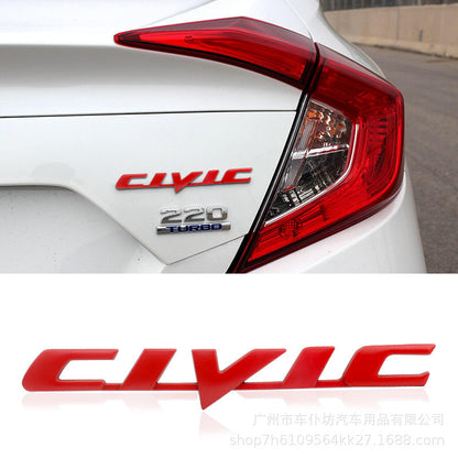 Suitable For Honda 10th Generation New CIVIC CIVIC Accord Metal Car Logo Stickers Rear Trunk Car Logo Decorative Stickers Modification