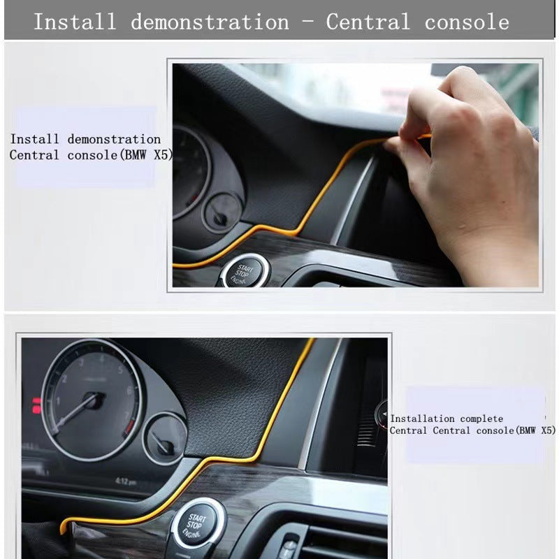 Car Atmosphere Light USB Car Cold Light Guide Line LED Wiring-free Modification Light Bar Central Control Atmosphere Light
