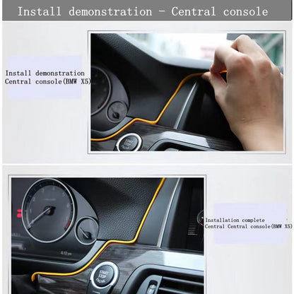 Car Atmosphere Light USB Car Cold Light Guide Line LED Wiring-free Modification Light Bar Central Control Atmosphere Light