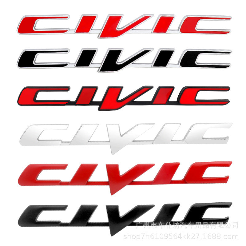 Suitable For Honda 10th Generation New CIVIC CIVIC Accord Metal Car Logo Stickers Rear Trunk Car Logo Decorative Stickers Modification