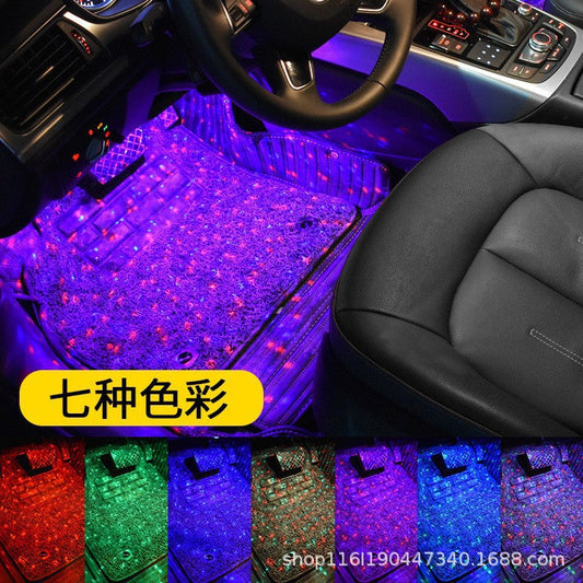 A12 Foot Atmosphere Light Full Of Stars, One-To-Four Car Interior Modification, Colorful Voice-Controlled Led Decorative Atmosphere Light