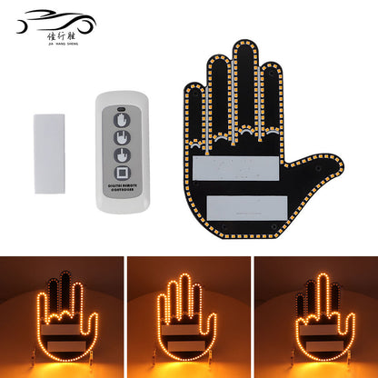 Car Interior Car Atmosphere Light Decoration Light Modified Finger Light Led Multi-function Warning Finger Car Gesture Light
