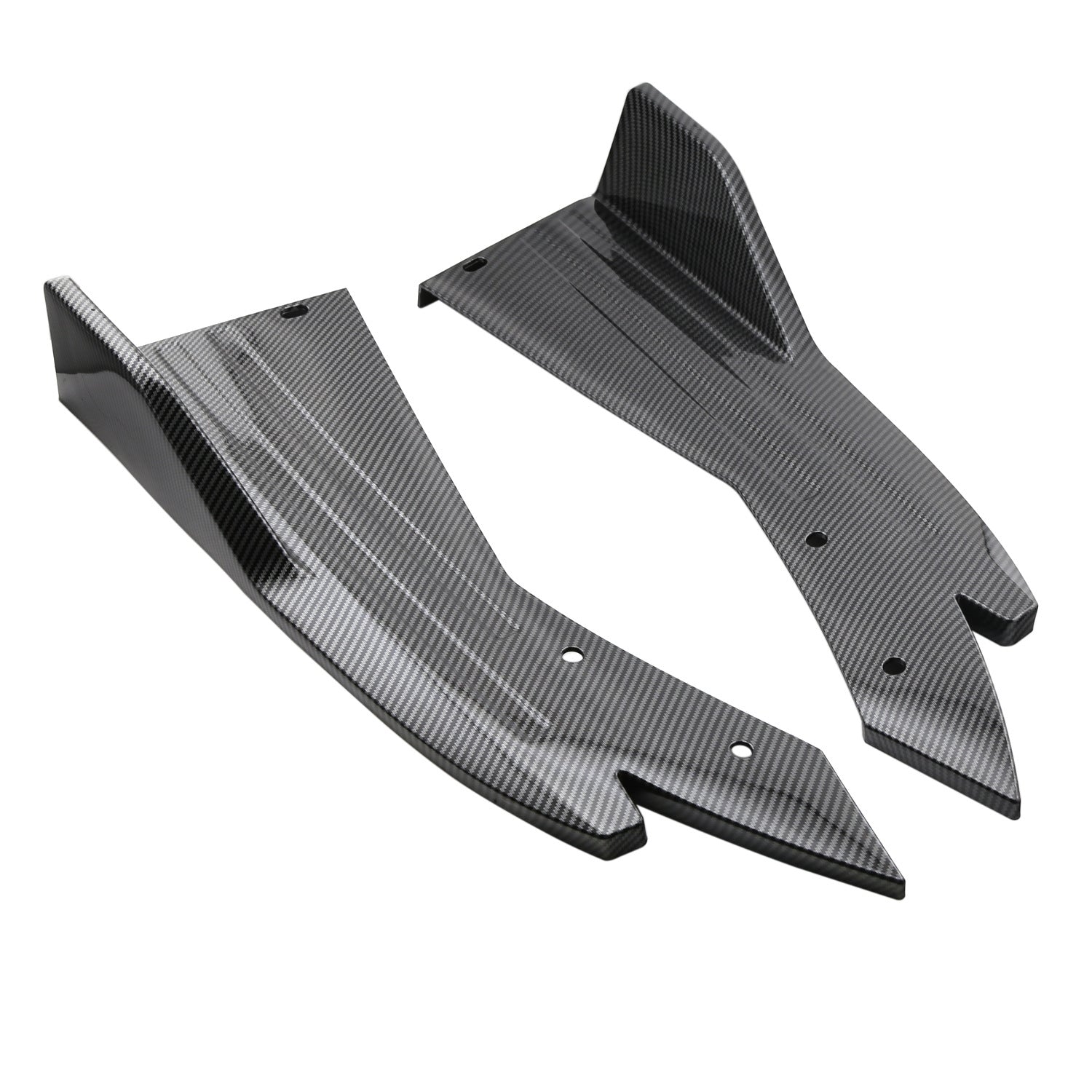 Car Universal Rear Wrap Angle Car Modification Bright Black Bright Carbon Fiber Rear Shovel Rear Bumper Protection Angle Rear Lip 6063#