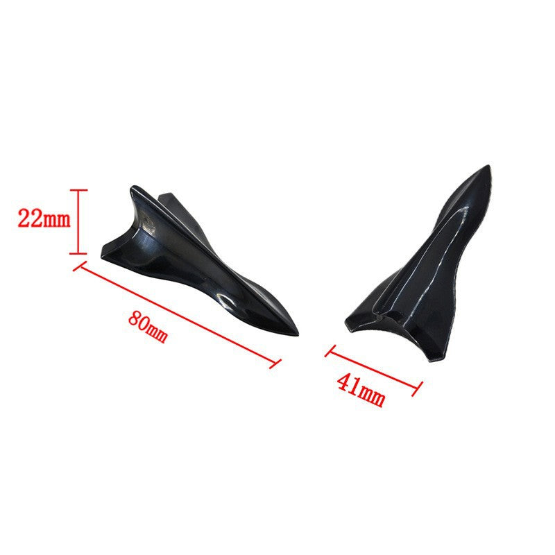 Roof Tail Glossy Black Shark Fin Universal Pointed Carbon Fiber Car Roof Modification Parts Wind Knife