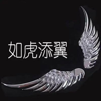 Car Sedan Personalized Modified Car Stickers 3D Three-dimensional Metal Angel Wings Car Stickers Eagle Wings Car Logo Decoration Stickers
