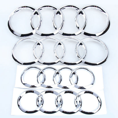 Suitable For FAW Audi 4th Ring A3A5A4LA6LQ5Q7 Middle Net Logo Tail Logo Front And Back Black Modified Car Logo