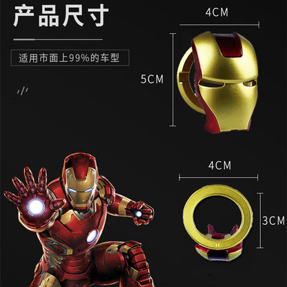 Iron Man Car One-Button Start Protective Cover Decorative Sticker Decorative Ring Button Decorative Cover Car Interior Supplies Modification