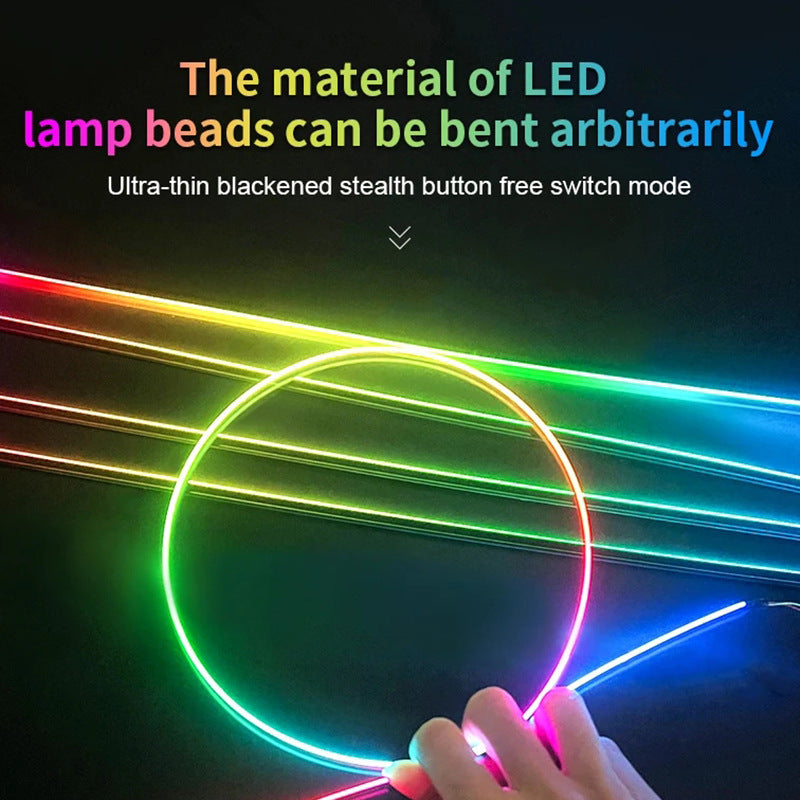Car Symphony Acrylic Ambient Light Wiring-Free App Control Modified Lighting Car Decorative Light Strip Neutral