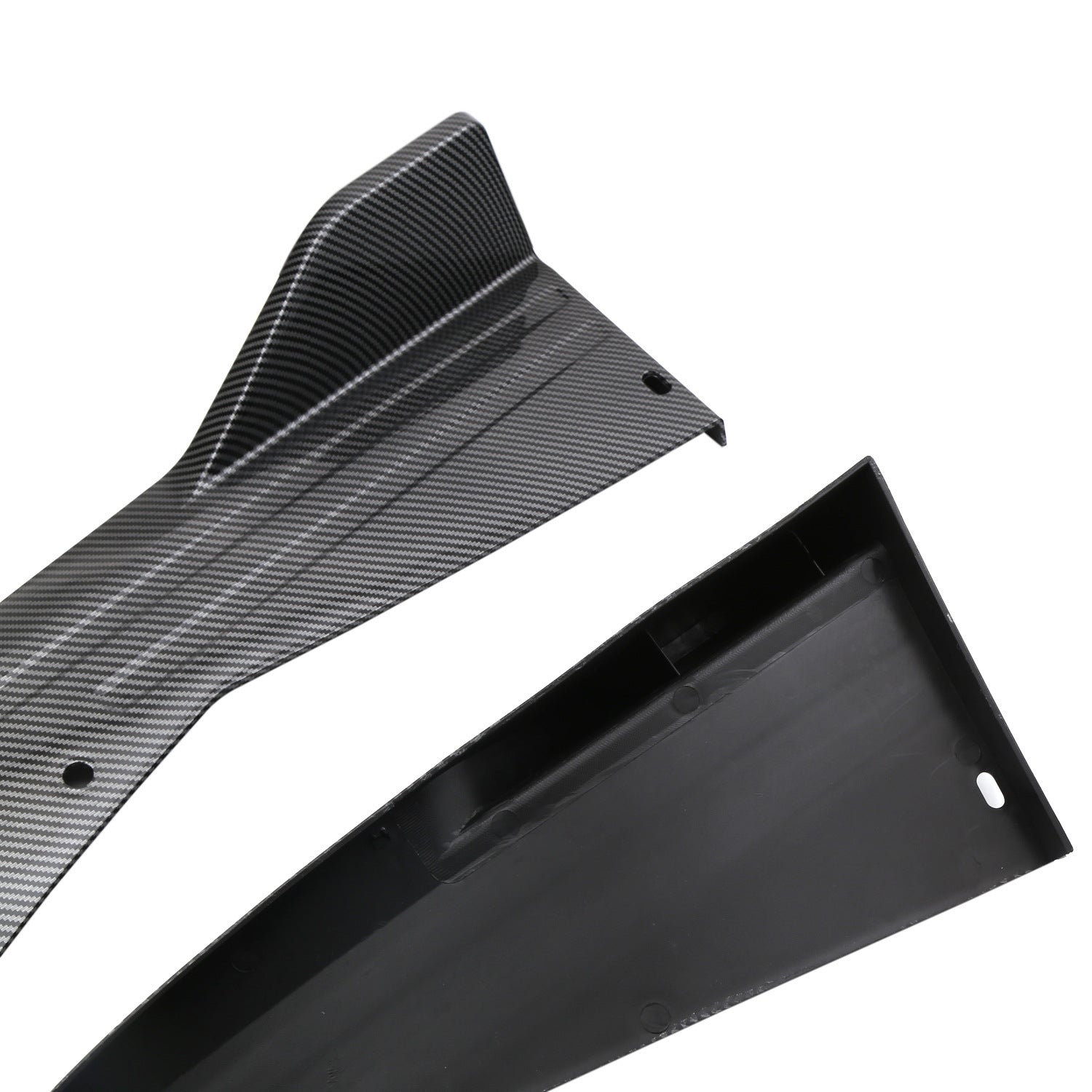 Car Universal Rear Wrap Angle Car Modification Bright Black Bright Carbon Fiber Rear Shovel Rear Bumper Protection Angle Rear Lip 6063#