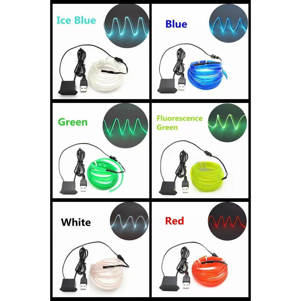 Car Atmosphere Light USB Car Cold Light Guide Line LED Wiring-free Modification Light Bar Central Control Atmosphere Light