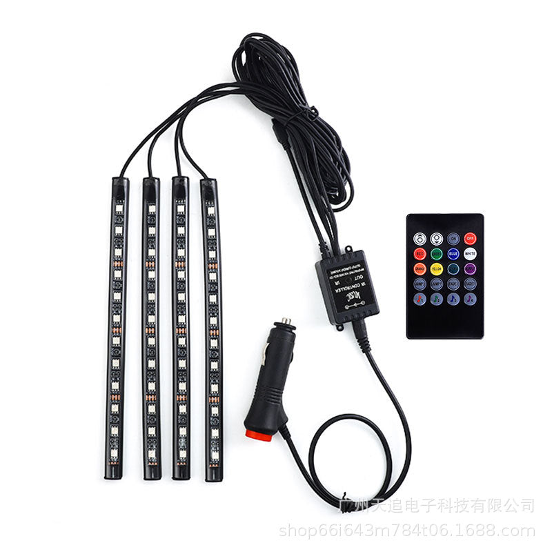 Tianzhui Car Foot Atmosphere Light Refitting Car APP Cross-border Explosions Car Mobile Phone Bluetooth Atmosphere Light LED Light