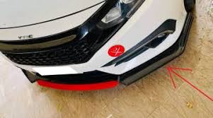 Front cannard spliter Front Lip  Modification Parts Sedan Hatchback Carbon Fiber Pattern Four-segment Front Universal Shovel